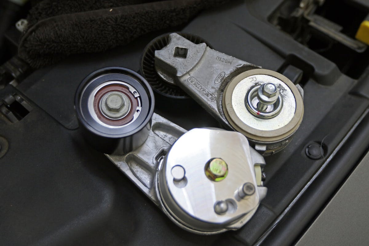 VMP HD tensioner versus the OEM Coyote tensioner