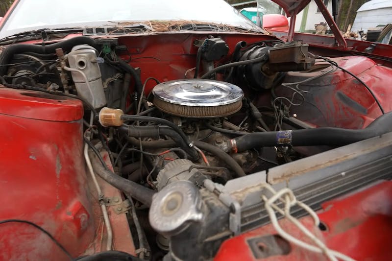 Engine of an 80s Camaro