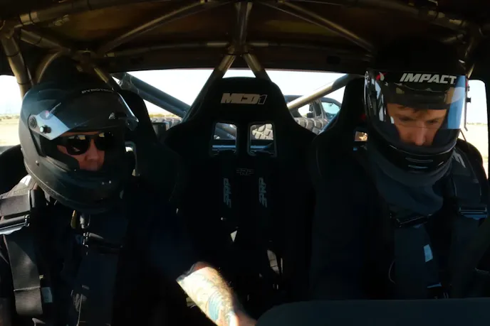 Test driving a Ford F-100 prerunner