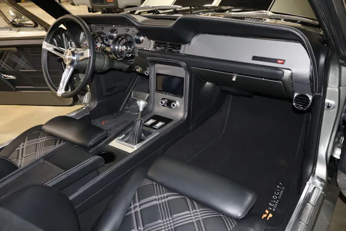 Black Leather with Plaid Contrast Stitch