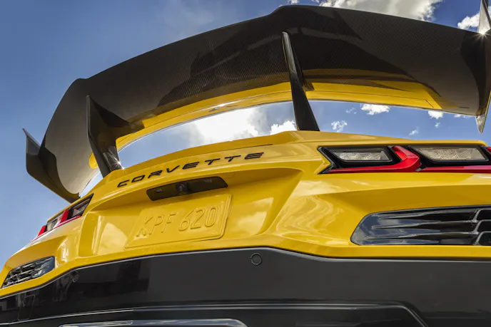 Rear view of a 2025 corvette zr1