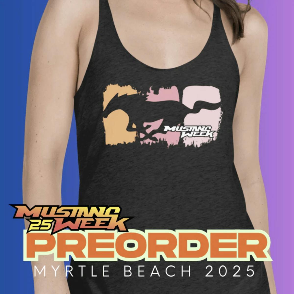 Mustang week 2025 Womens Tank Top color rush