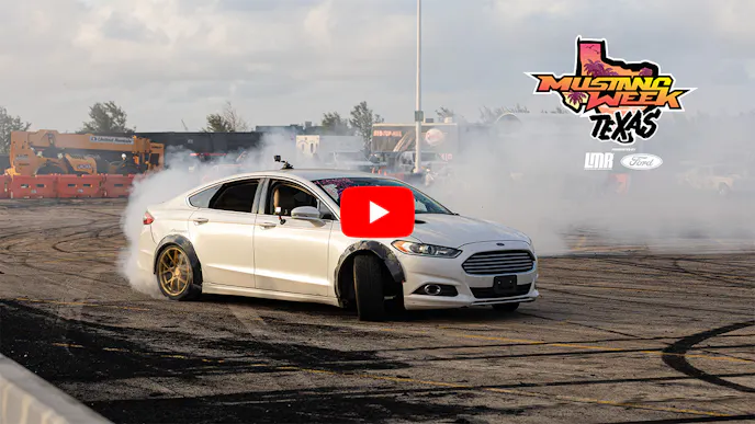 Fusion drifting in parking lot 