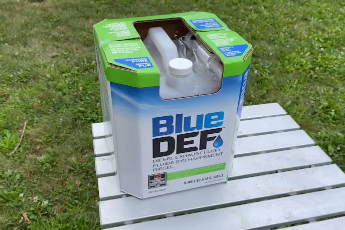 Box of Diesel Exhaust Fluid (DEF)