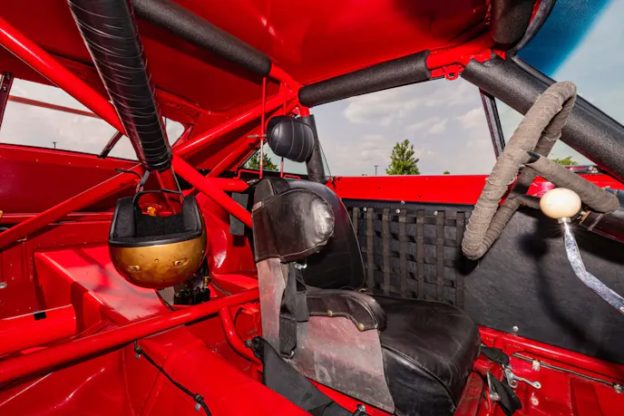 Interior of a 90s NASCAR car