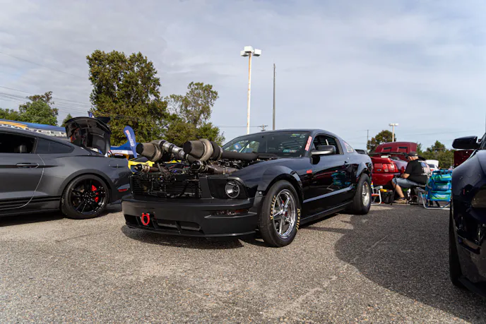 Black Mustang in Parking Lot