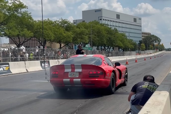 Hurricane I6-Swapped Dodge Viper on a Race Track