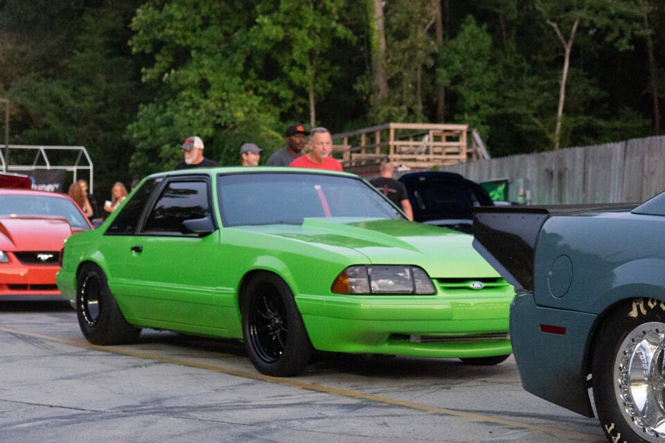 Green Foxbody drag Car