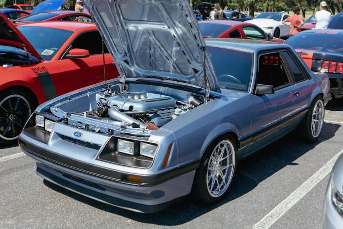 Blue Foxbody Mustang