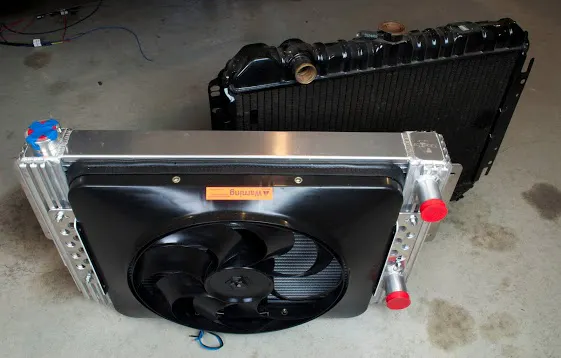 The LS engines are very popular, and not just for swapping into Chevy cars. It’s very common for these engines to need both the radiator inlets and outlets on the passenger’s side. Flex-a-lite accommodates this by building a dual-pass radiator.