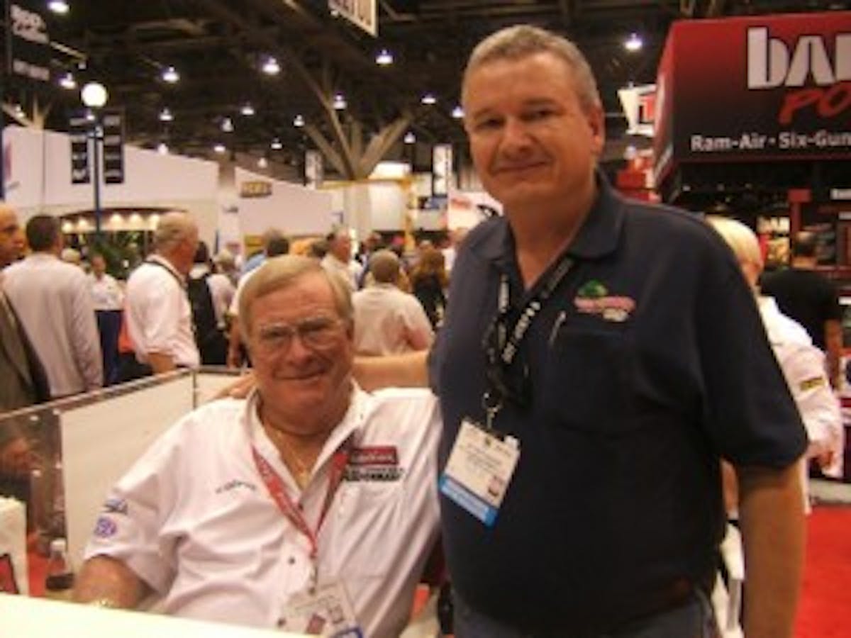 With Vic Edelbrock at one of my first SEMA shows.