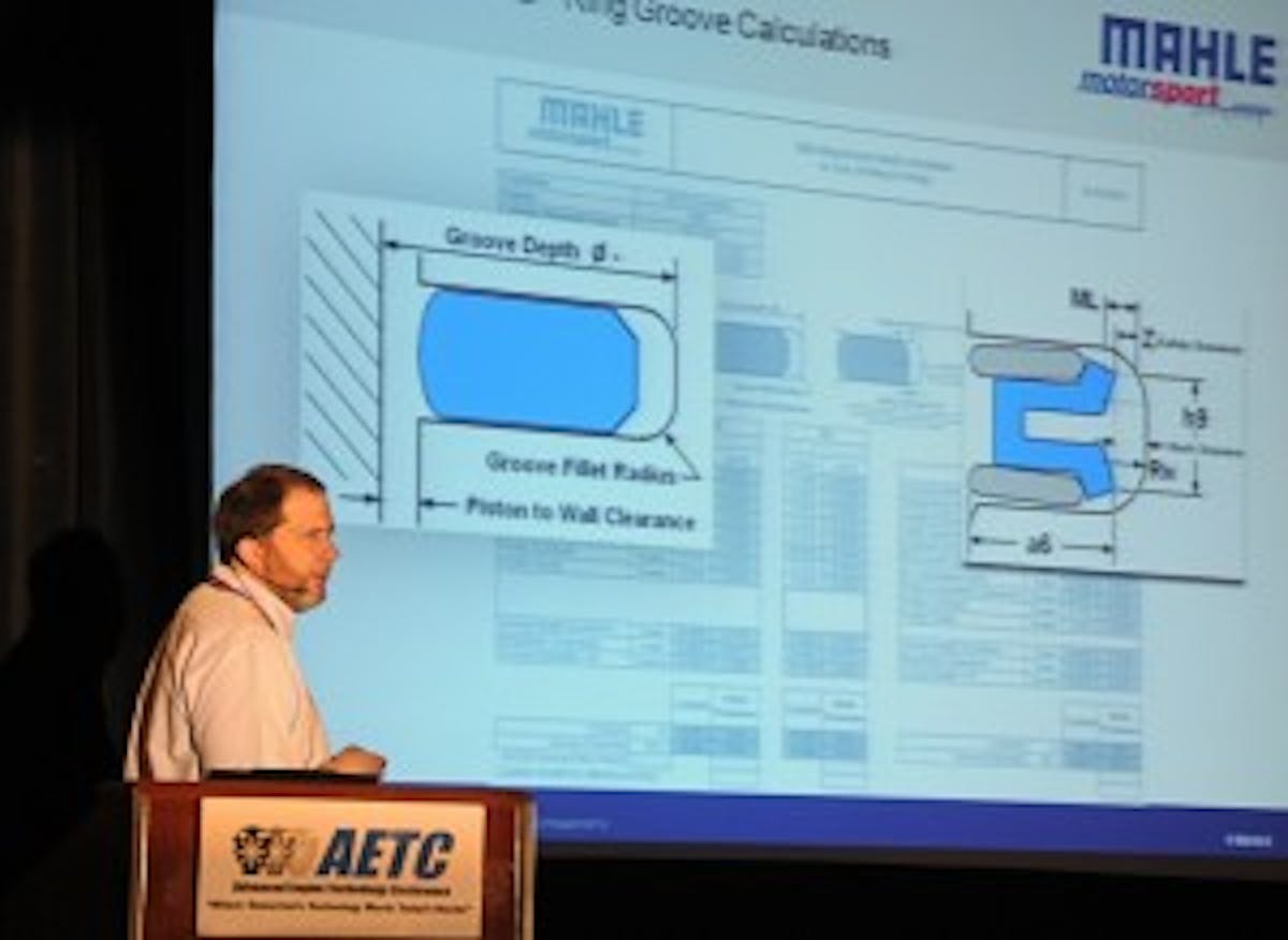 Brad Green of MAHLE Pistons delivers his presentation during AETC.