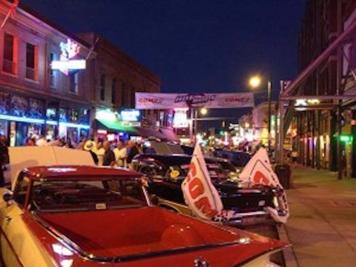 100 of the top hot rods were invited to display their entries on Beale Street.