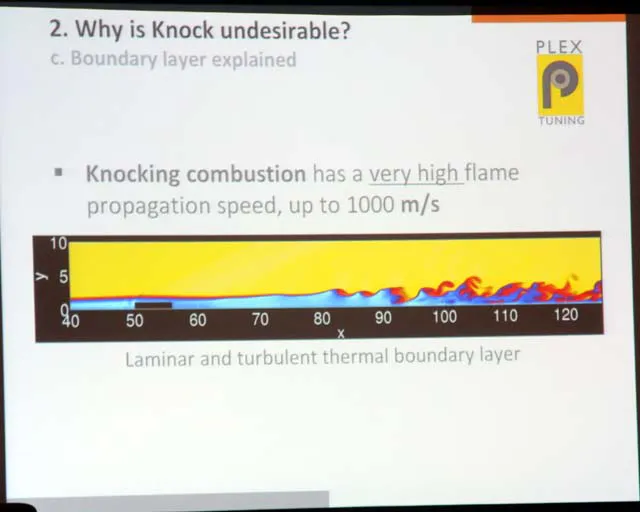 One of the biggest problems with knock is it thins the boundary layer between the combustion and engine, greatly increasing the amount of heat that is absorbed rather than simply travelling out the exhaust pipe.