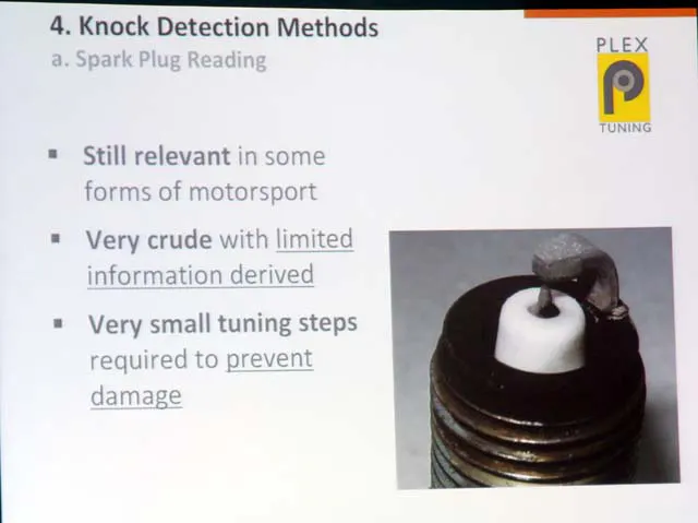 Reading spark plugs is the easiest way to determine if your engine is suffering from knock, but it is also the least precise method and extremely difficult if you are burning unleaded fuel.
