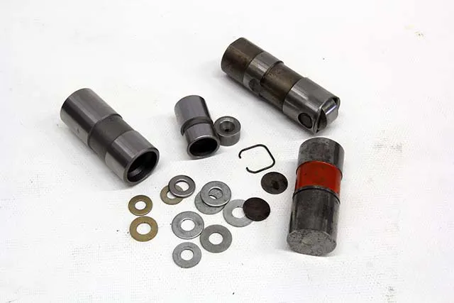If your engine uses hydraulic tappets, you will need to substitute a mechanical lifter to ensure accurate valve lift. You can create a solid checking lifter out of an old hydraulic lifter (either flat or roller) by removing the internal hydraulic piston and shimming the pushrod cup in place with small washers. This will create an accurate lift curve for measuring P to V.