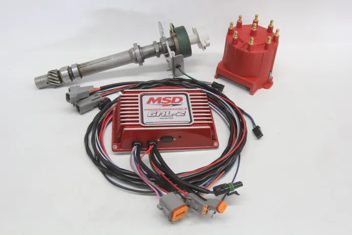 One of the easiest ways to enter the digital age with distributor engines is upgrading to the MSD digitally programmable 6AL-2 box (PN 6530). This box offers all the power of the classic, analog 6AL but with the benefits of digital control of the ignition curve. We’ll also show you how to convert a small-cap distributor to use with the 6AL-2 box.