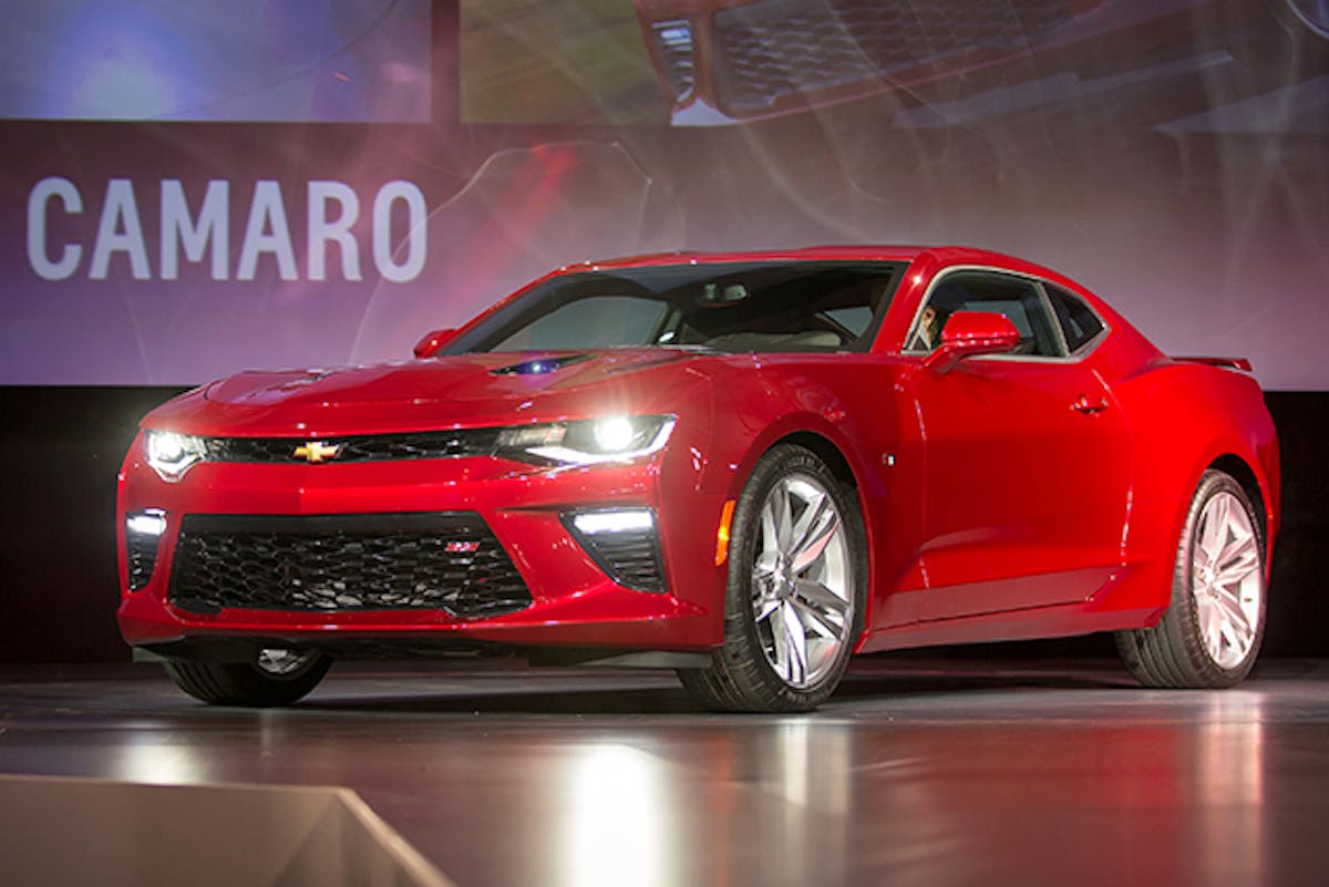 The 2016 Chevrolet Camaro is unveiled during a special event for employees Saturday, May 16, 2015 on Belle Isle in Detroit, Michigan. (Photo by John F. Martin for Chevrolet)