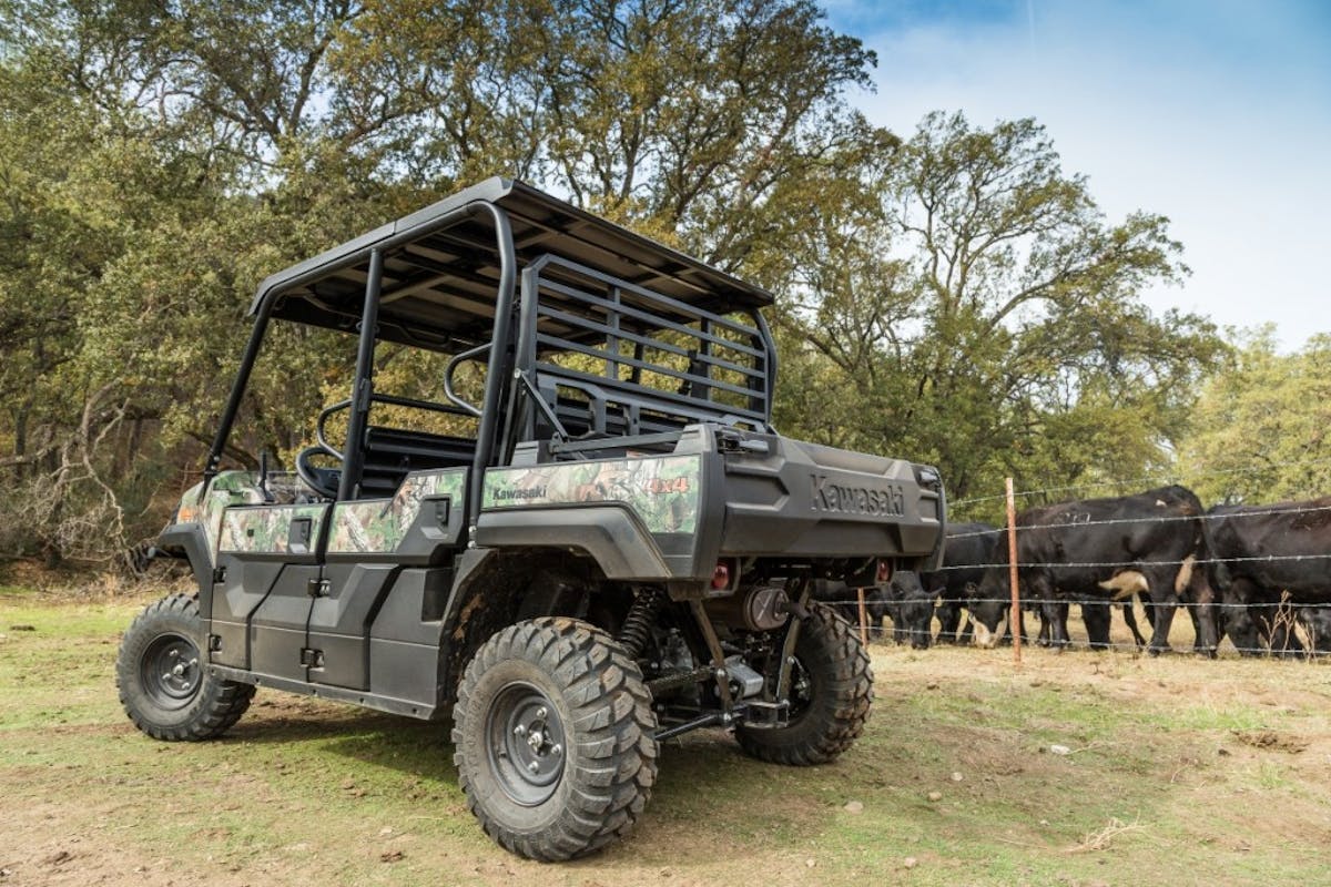 This Kawasaki Mule Pro FXT is built for work and heavy hauling but if the desire to trail ride came up it will do that as well and very comfortably.