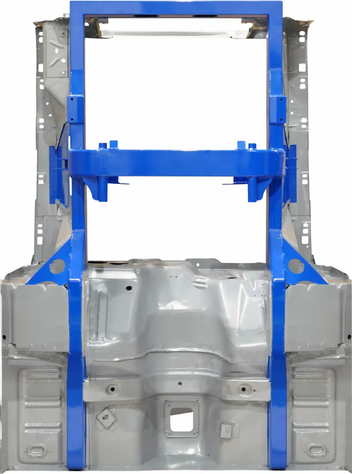 The front clips are available in a variety of different configurations. This clip for 1965-70 Mustang applications was designed to accept a splined anti-roll bar and featured full sub-frame connection (also available from the firewall forward).