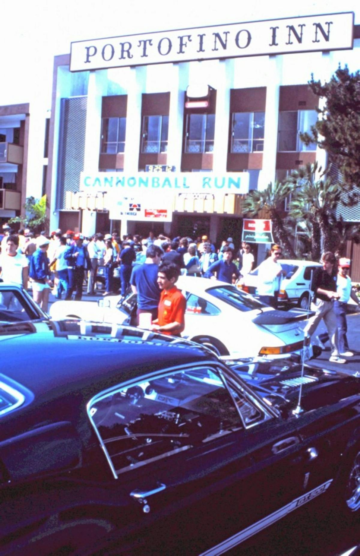 At the finish line of the 1985 One Lap of America, RPM’s Shelby sits near the entrance to the famous Portofino Inn, in Redondo Beach, California. The Shelby was one of the few entrant vehicles to make the entire 7,500-mile trek without breaking down or being stopped by law enforcement.   