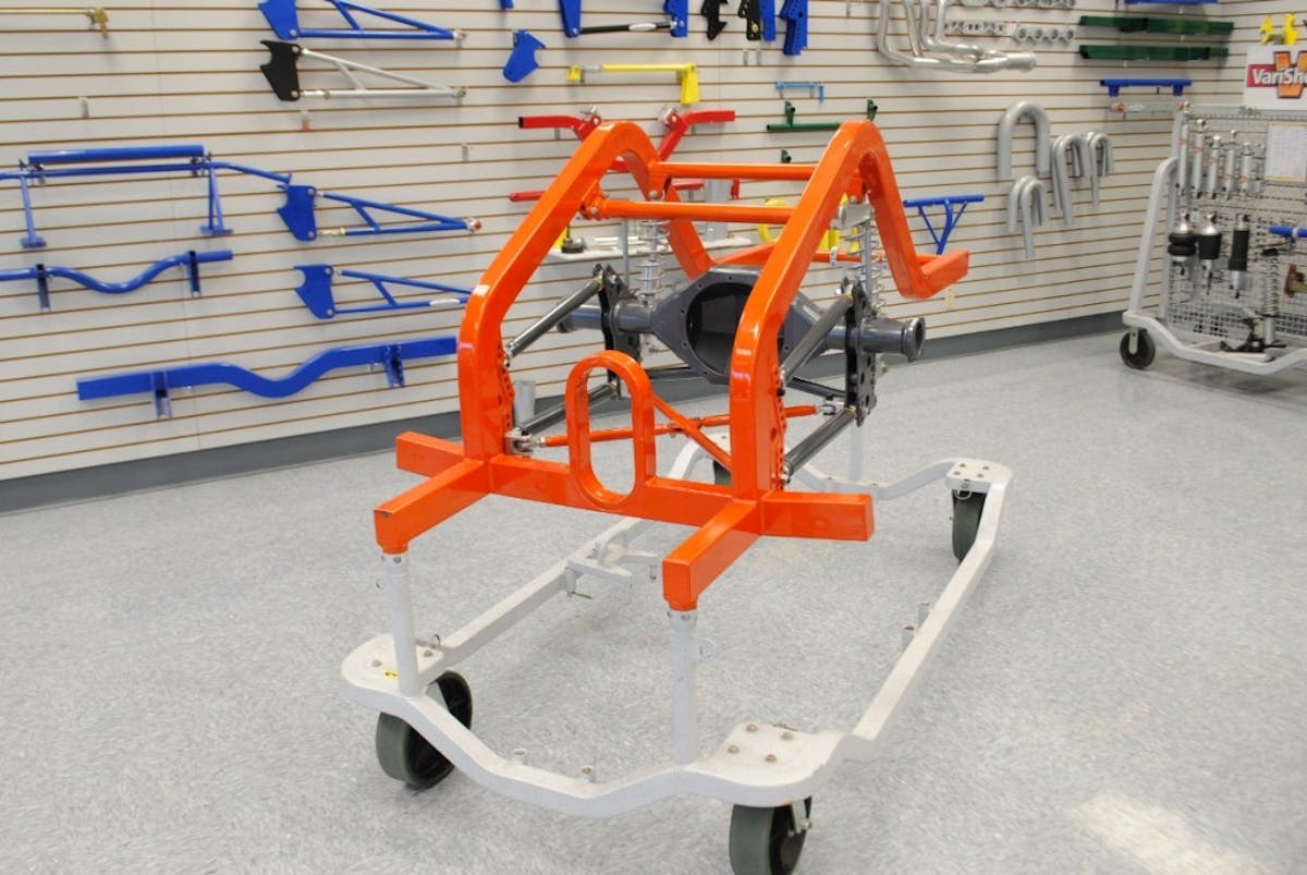 The rear clip features 3x2-inch frame rails and an oval, drive-shaft safety loop.