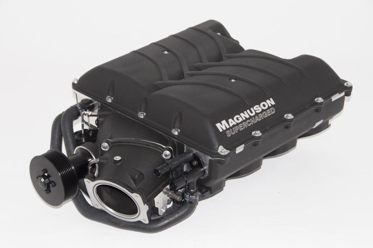 The Magnuson supercharger starts with an Eaton 6th Generation supercharger rotor technology system that provides state-of-the-art efficiency. To achieve more than 175 additional rwhp, only 6.5 pounds of boost are required when combined with the Granatelli ignition parts.