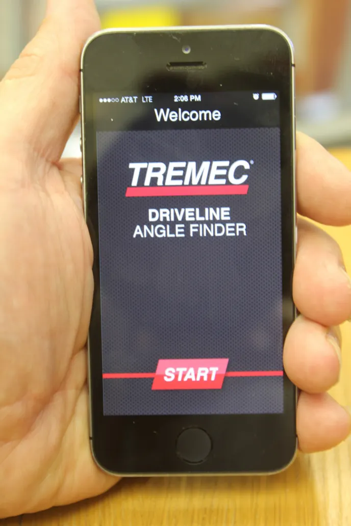 A big part of minimizing issues with driveline vibration has to do with ensuring the driveline operating angles are within spec. Tremec offers a free app for smart phones that will measure the operating angles and do the calculations for you. This is our friend Scott Gillman measuring the shaft angle on his Advanced Composites carbon fiber driveshaft — we’re jealous.