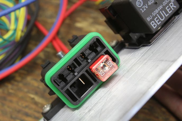 The Hollister relay package feeds power to the relays from a very nice 50-amp fuse holder. Carrying a spare 50-amp fuse would also be a good idea.
