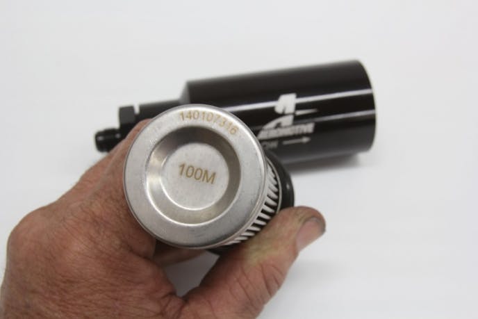 If you’re not sure of the cartridge’s filter rating, it is stamped on the closed end of the filter. In this case, it’s a 100 micron filter.