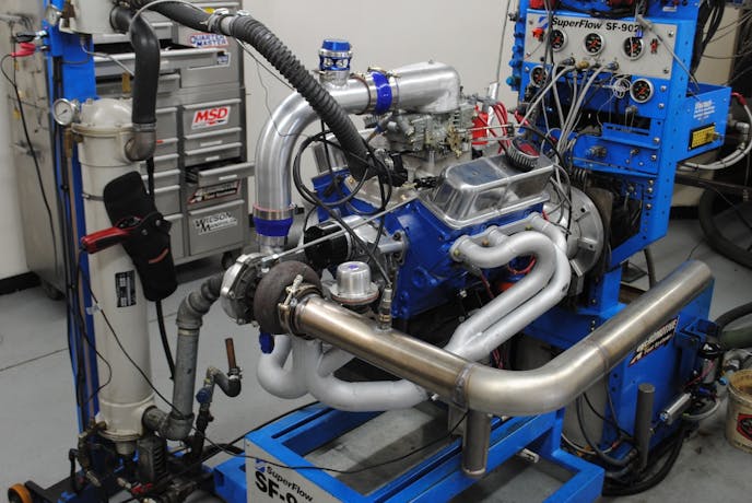Run on the dyno with the turbo, the 4.3L V6 eventually produced 414 hp and 415 lb-ft of torque at 13.6 psi. Sure, it might not be big power compared to a racy V8, but this little 4.3L V6 was at least three-quarter race.  