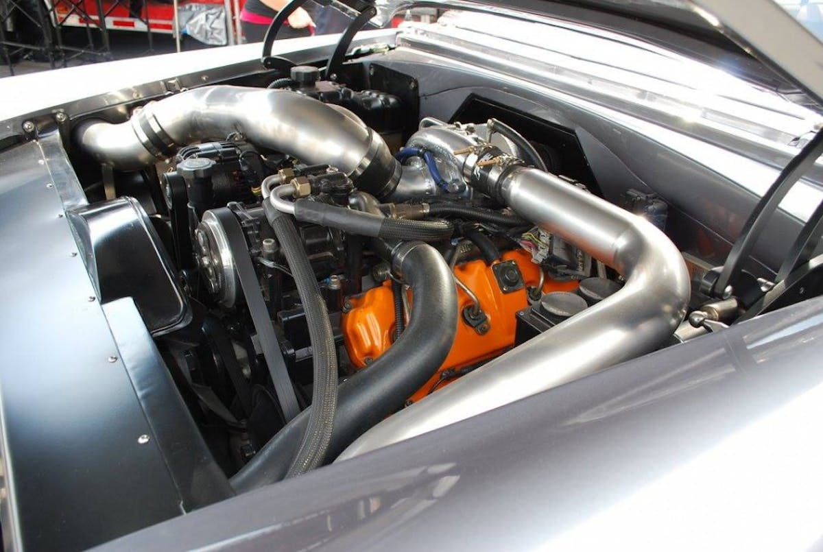 The turbo plumbgin in this '56 Chevy was very well done.