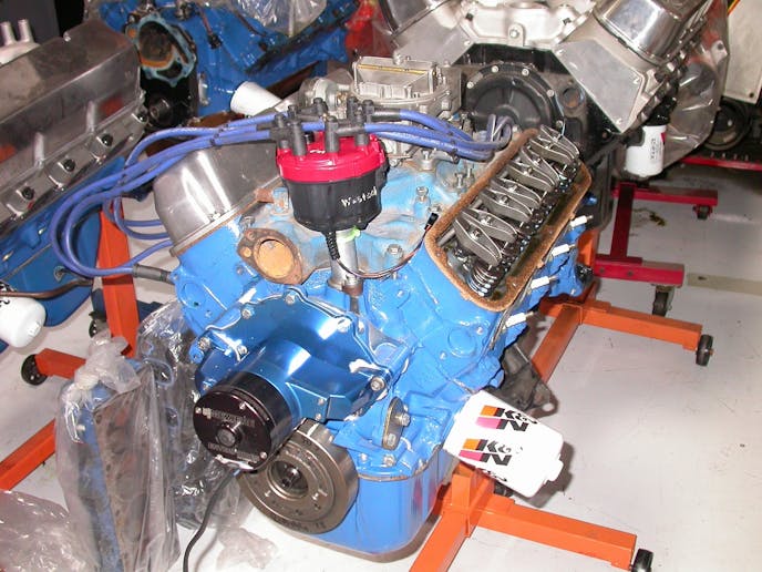 Not technically a numbers-matching HiPo build, our 289 featured a late-model 5.0L block stuffed with a 289 (2.87-inch) crank, rods, and forged flat-top pistons. The forged slugs featured four valve reliefs to duplicate the factory HiPo pistons and 10.5:1 static compression ratio.