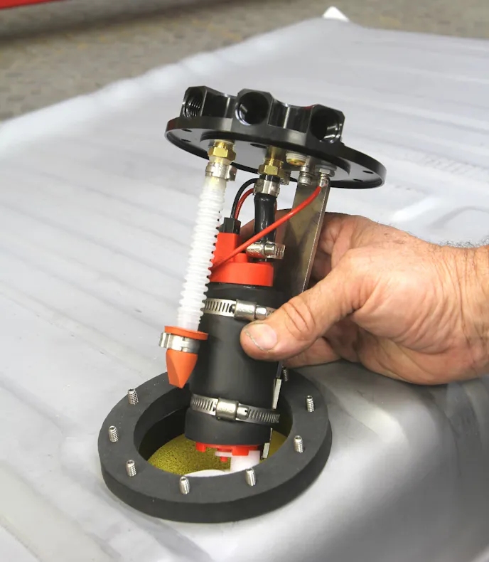 Converting a stock tank using the Aeromotive kit is not difficult. We completed the task on a new tank in less than four hours, and that included the time it required to drive to the hardware store to purchase the 3 ¼-inch hole saw.