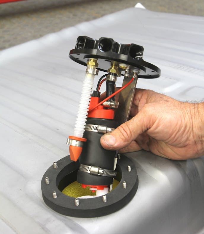 Converting a stock tank using the Aeromotive kit is not difficult. We completed the task on a new tank in less than four hours, and that included the time it required to drive to the hardware store to purchase the 3 ¼-inch hole saw.