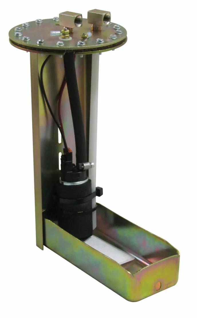 The Tanks, Inc. conversion system revolves around the classic arrangement with a small tray at the pump’s base for a reservoir.