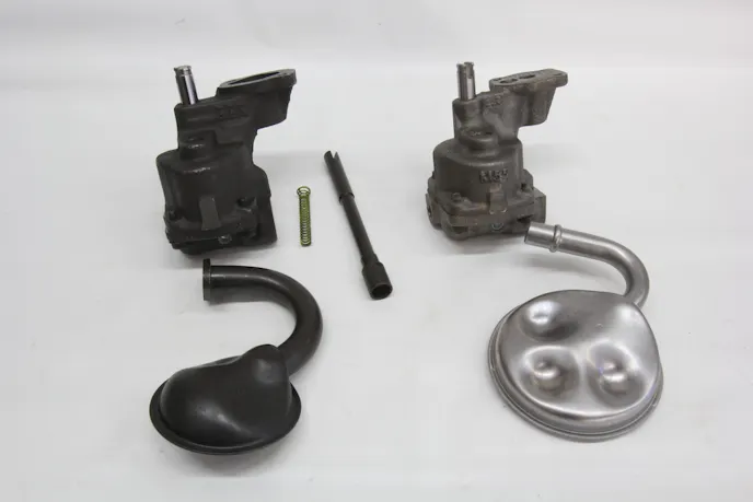 Melling’s new Shark Tooth version (left) of the traditional small-block Chevy oil pump may not look much different on the outside except for its phosphate coating, but there’s a whole lot going on inside that can pay off in better performance.