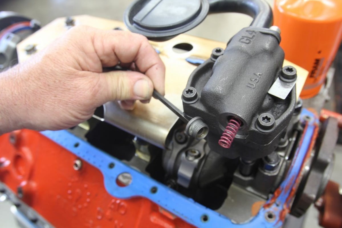 The 10555 pump offers this slick Allen plug that makes changing the oil pressure relief spring extremely simple. Melling offers three different springs with a 20- to 30-psi pressure range.