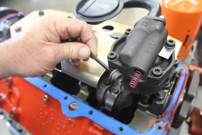 The 10555 pump offers this slick Allen plug that makes changing the oil pressure relief spring extremely simple. Melling offers three different springs with a 20- to 30-psi pressure range.