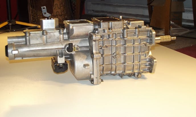 Tremec 5-speed Newer transmissions like this D&D Performance-modified Tremec TKO-600 or a Magnum 6-speed all use tapered roller bearings to support the input shaft. These bearings do not respond well to a misaligned bellhousing. The symptoms are poor shift quality and missed shifts at higher engine speeds. Older transmissions like a Muncie or Top Loader use a ball bearing on the input that is more tolerant of an out-of-spec bellhousing. 