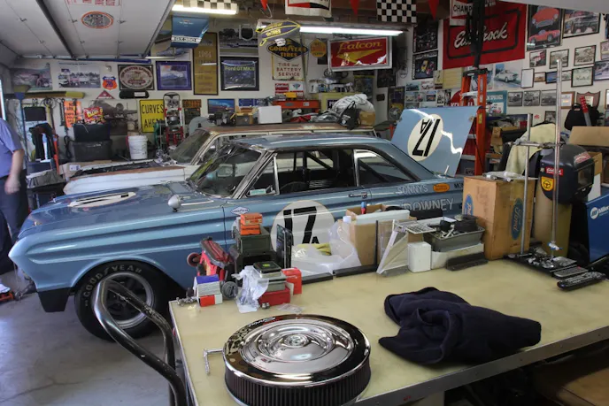 Garage shot Many vintage Trans Am efforts work out of expansive shops with employees and water-cooled check books. Mike Eddy’s effort is a bit more austere and far more alluring in its own right.