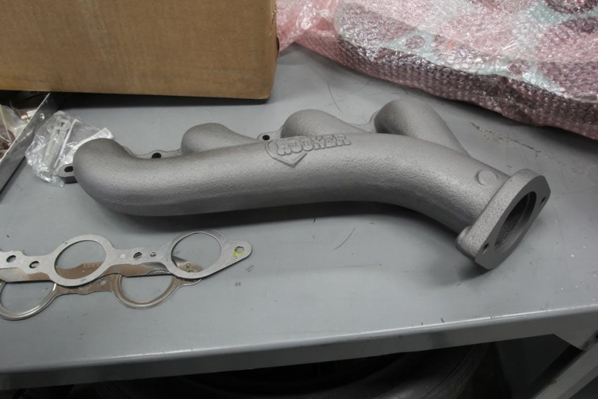 While long-tube headers would make a little more power, the Holley cast iron LS manifolds fit nicely, minimize maintenance, and eliminate those annoying exhaust leaks from headers.