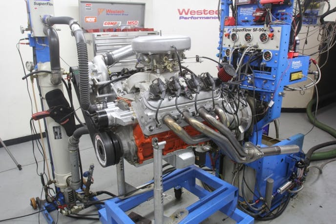 With a full load of Rockett 100 fuel, our little 4.8L motor with the same Vortech supercharger spiked the boost up to 11.5 psi and made 630 hp at 6,800 rpm and was still climbing when we shut the test down. We only stopped because this engine still has the stock connecting rods that are a bit questionable above 7,000 rpm. With good rods and pistons, we would not hesitate to take this right past the seven-grand mark. It might make 650 hp!