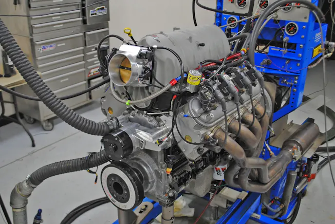 Run with the Zex Perimeter Plate equipped with 150-hp jetting, the nitrous-injected 383 produced 695 hp and 696 lb-ft of torque. 