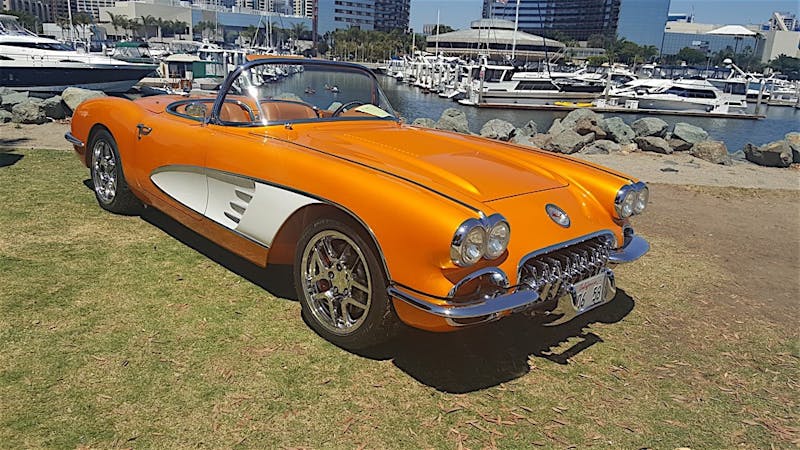 David-Freedmans-1958-Gold-Corvette1