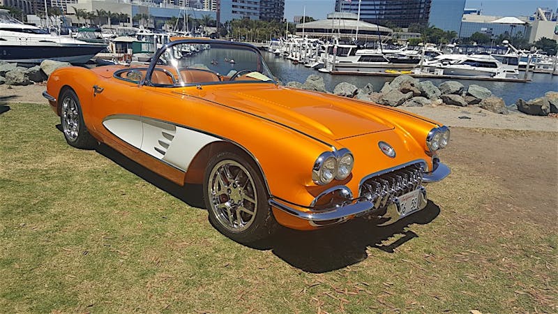David-Freedmans-1958-Gold-Corvette2