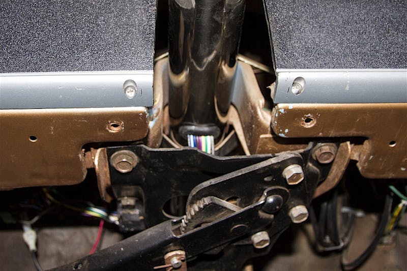 11- new column install uses factory dash mounting bracket