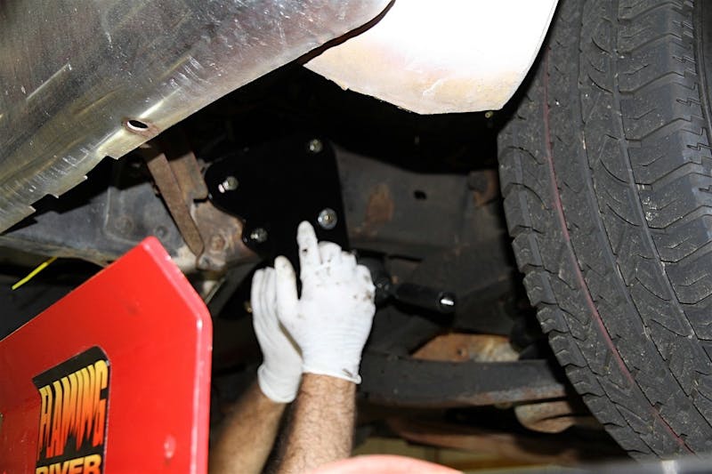 3 - bolting the cradle into place (driver side)