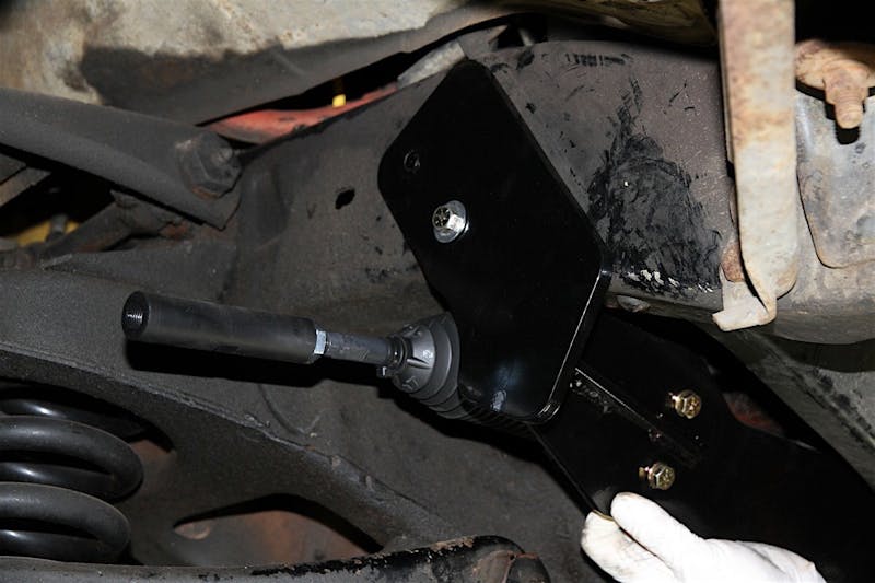 4 - bolting the cradle into place (passenger side)